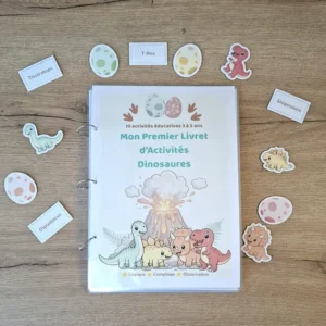 Mon premier livret d'activités – Dinosaures | 10 activités éducatives de 3 à 5 ans – PDF à imprimer